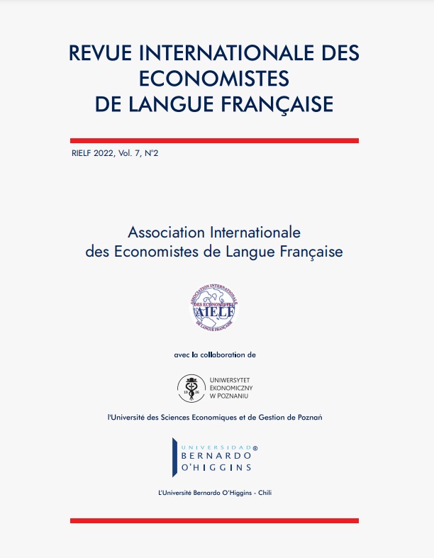 Okłada czasopisma Revue Internationale des economistes de langue Francaise